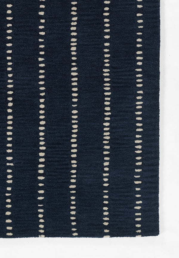 Momeni Simba SIM-1 Hand Tufted Contemporary Striped Indoor Area Rug Navy 9' x 12' SIMBASIM-1NVY90C0
