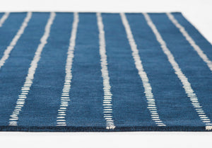 Momeni Simba SIM-1 Hand Tufted Contemporary Striped Indoor Area Rug Navy 9' x 12' SIMBASIM-1NVY90C0