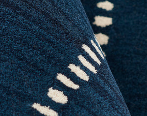 Momeni Simba SIM-1 Hand Tufted Contemporary Striped Indoor Area Rug Navy 9' x 12' SIMBASIM-1NVY90C0