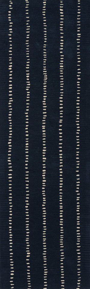 Momeni Simba SIM-1 Hand Tufted Contemporary Striped Indoor Area Rug Navy 9' x 12' SIMBASIM-1NVY90C0