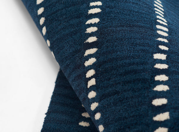 Momeni Simba SIM-1 Hand Tufted Contemporary Striped Indoor Area Rug Navy 9' x 12' SIMBASIM-1NVY90C0