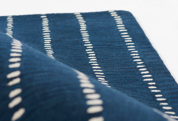 Momeni Simba SIM-1 Hand Tufted Contemporary Striped Indoor Area Rug Navy 9' x 12' SIMBASIM-1NVY90C0