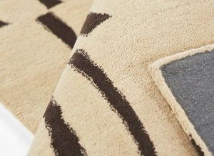 Momeni Simba SIM-4 Hand Tufted Contemporary Geometric Indoor Area Rug Ivory 9' x 12' SIMBASIM-4IVY90C0