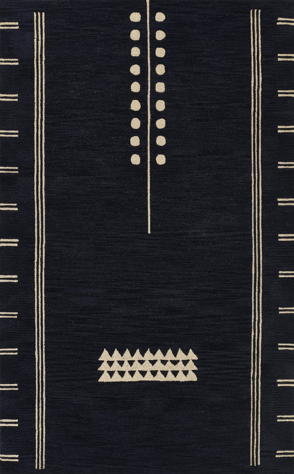 Momeni Simba SIM-5 Hand Tufted Contemporary Geometric Indoor Area Rug Navy 9' x 12' SIMBASIM-5NVY90C0