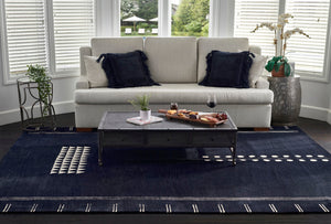 Momeni Simba SIM-5 Hand Tufted Contemporary Geometric Indoor Area Rug Navy 9' x 12' SIMBASIM-5NVY90C0