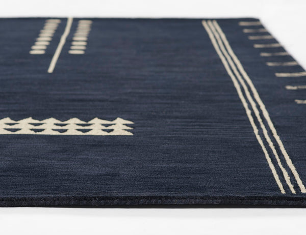Momeni Simba SIM-5 Hand Tufted Contemporary Geometric Indoor Area Rug Navy 9' x 12' SIMBASIM-5NVY90C0