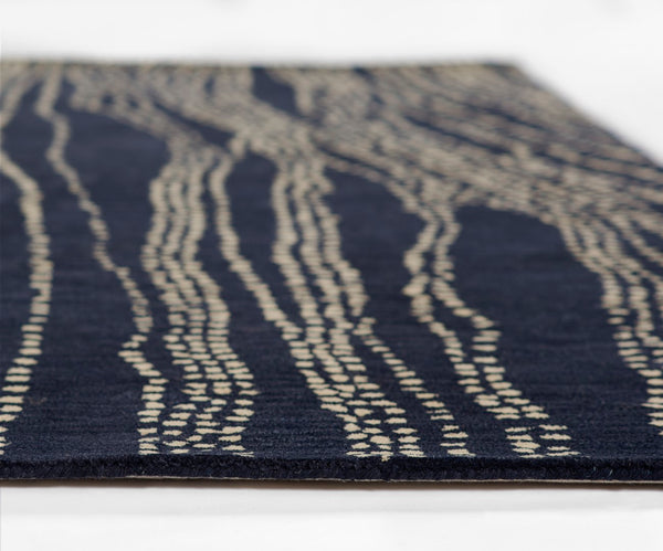 Momeni Simba SIM-7 Hand Tufted Contemporary Abstract Indoor Area Rug Navy 9' x 12' SIMBASIM-7NVY90C0