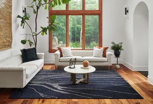 Momeni Simba SIM-7 Hand Tufted Contemporary Abstract Indoor Area Rug Navy 9' x 12' SIMBASIM-7NVY90C0