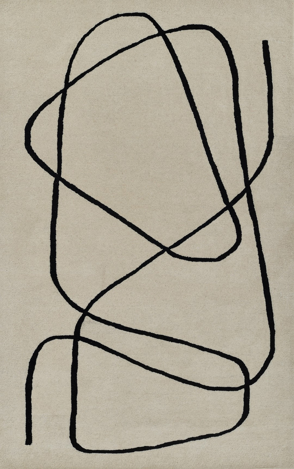 Momeni Simba SIM-8 Hand Tufted Contemporary Geometric Indoor Area Rug Ivory 9' x 12' SIMBASIM-8IVY90C0