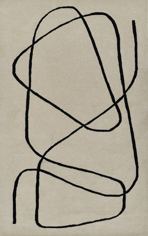 Momeni Simba SIM-8 Hand Tufted Contemporary Geometric Indoor Area Rug Ivory 9' x 12' SIMBASIM-8IVY90C0