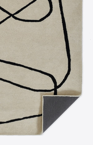 Momeni Simba SIM-8 Hand Tufted Contemporary Geometric Indoor Area Rug Ivory 9' x 12' SIMBASIM-8IVY90C0