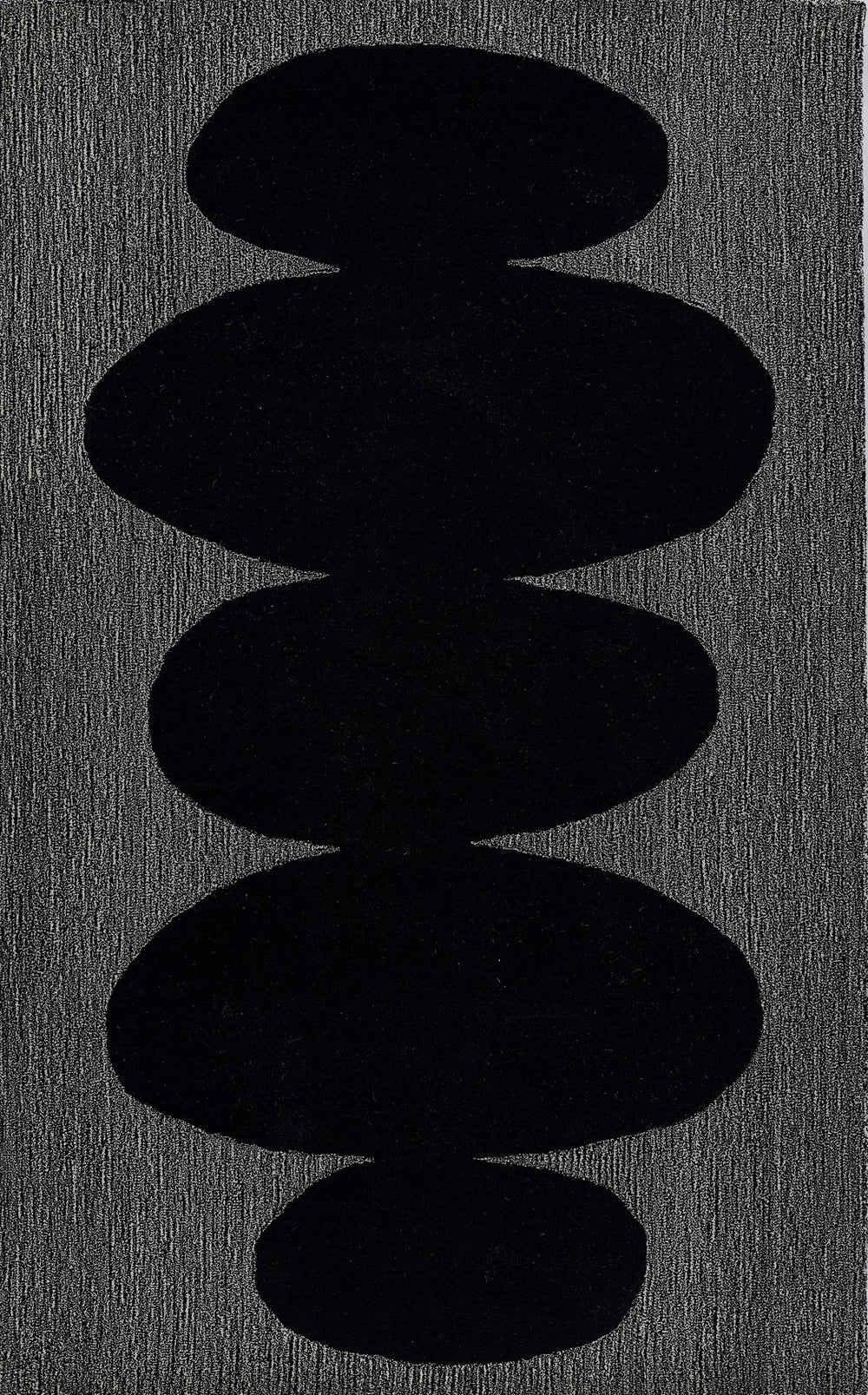 Momeni Simba SIM-9 Hand Tufted Contemporary Geometric Indoor Area Rug Black 9' x 12' SIMBASIM-9BLK90C0