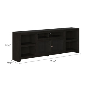 Legends Furniture Contemporary Modern Oak TV Stand for TV's up to 100 Inches, Black SK1595.MOC