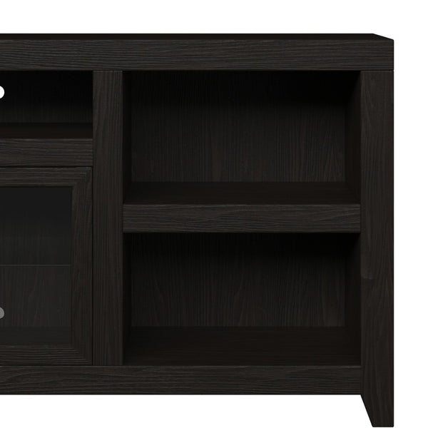 Legends Furniture Contemporary Modern Oak TV Stand for TV's up to 100 Inches, Black SK1595.MOC