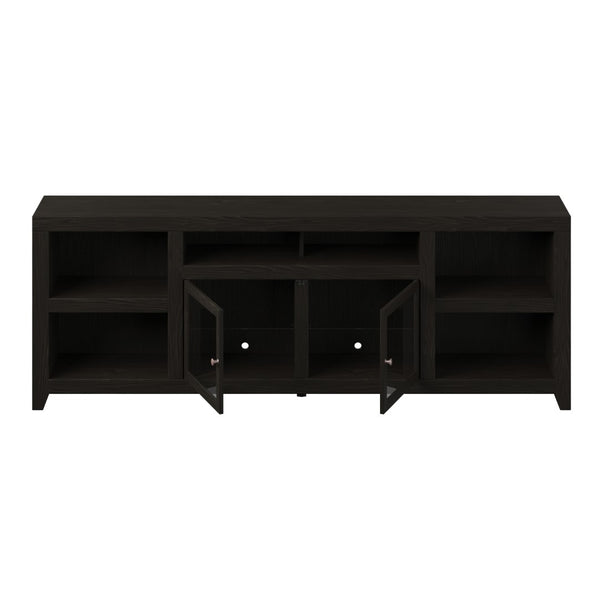 Legends Furniture Contemporary Modern Oak TV Stand for TV's up to 100 Inches, Black SK1595.MOC