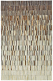 Estelle Modern Tiled Leather Cowhide Rug, DarkGray /Brown, 9ft x 12ft Area Rug