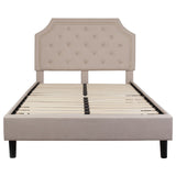 English Elm EE2481 Transitional Upholstered Platform Bed Beige EEV-16035