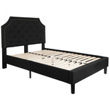 English Elm EE2481 Transitional Upholstered Platform Bed Black EEV-16036