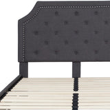 English Elm EE2481 Transitional Upholstered Platform Bed Dark Gray EEV-16037
