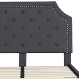 English Elm EE2481 Transitional Upholstered Platform Bed Dark Gray EEV-16037