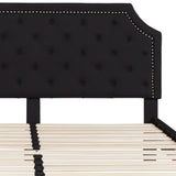 English Elm EE2481 Transitional Upholstered Platform Bed Black EEV-16040