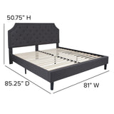 English Elm EE2481 Transitional Upholstered Platform Bed Dark Gray EEV-16041