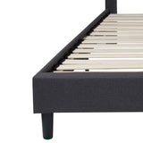 English Elm EE2481 Transitional Upholstered Platform Bed Dark Gray EEV-16041
