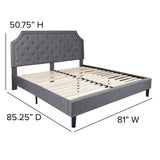 English Elm EE2481 Transitional Upholstered Platform Bed Light Gray EEV-16042