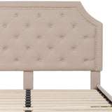 English Elm EE2481 Transitional Upholstered Platform Bed Beige EEV-16043