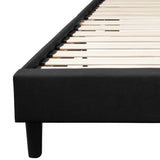 English Elm EE2481 Transitional Upholstered Platform Bed Black EEV-16044