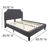 English Elm EE2481 Transitional Upholstered Platform Bed Dark Gray EEV-16045