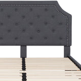 English Elm EE2481 Transitional Upholstered Platform Bed Dark Gray EEV-16045