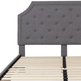 English Elm EE2481 Transitional Upholstered Platform Bed Light Gray EEV-16046