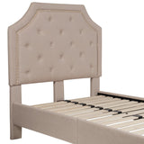 English Elm EE2481 Transitional Upholstered Platform Bed Beige EEV-16047