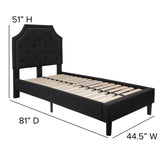 English Elm EE2481 Transitional Upholstered Platform Bed Black EEV-16048