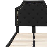 English Elm EE2481 Transitional Upholstered Platform Bed Black EEV-16048