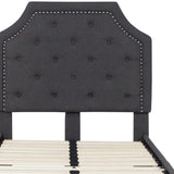 English Elm EE2481 Transitional Upholstered Platform Bed Dark Gray EEV-16049