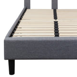 English Elm EE2481 Transitional Upholstered Platform Bed Light Gray EEV-16050