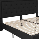 English Elm EE2485 Contemporary Upholstered Platform Bed Black EEV-16104