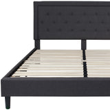 English Elm EE2485 Contemporary Upholstered Platform Bed Dark Gray EEV-16105