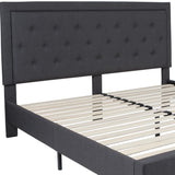 English Elm EE2485 Contemporary Upholstered Platform Bed Dark Gray EEV-16105