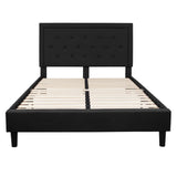 English Elm EE2485 Contemporary Upholstered Platform Bed Black EEV-16108
