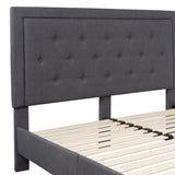 English Elm EE2485 Contemporary Upholstered Platform Bed Dark Gray EEV-16109