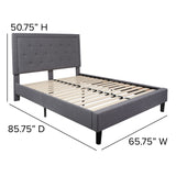 English Elm EE2485 Contemporary Upholstered Platform Bed Light Gray EEV-16110
