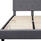 English Elm EE2485 Contemporary Upholstered Platform Bed Light Gray EEV-16110