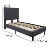 English Elm EE2485 Contemporary Upholstered Platform Bed Dark Gray EEV-16113