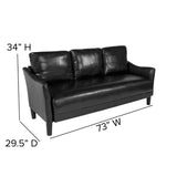 English Elm EE2491 Contemporary Living Room Grouping - Sofa Black LeatherSoft EEV-16167