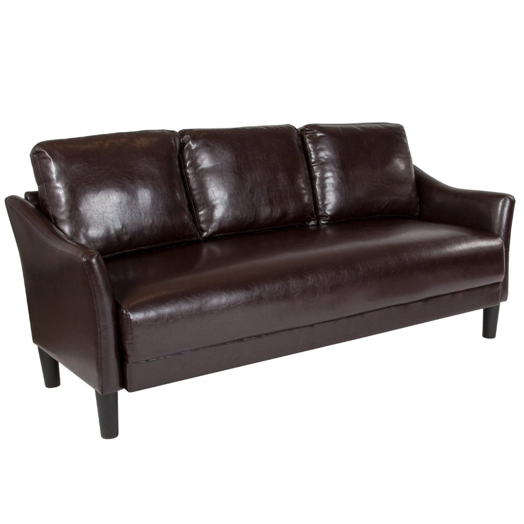 English Elm EE2491 Contemporary Living Room Grouping - Sofa Brown LeatherSoft EEV-16168