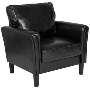 English Elm EE2499 Contemporary Living Room Grouping - Chair Black LeatherSoft EEV-16182