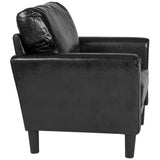 English Elm EE2499 Contemporary Living Room Grouping - Chair Black LeatherSoft EEV-16182
